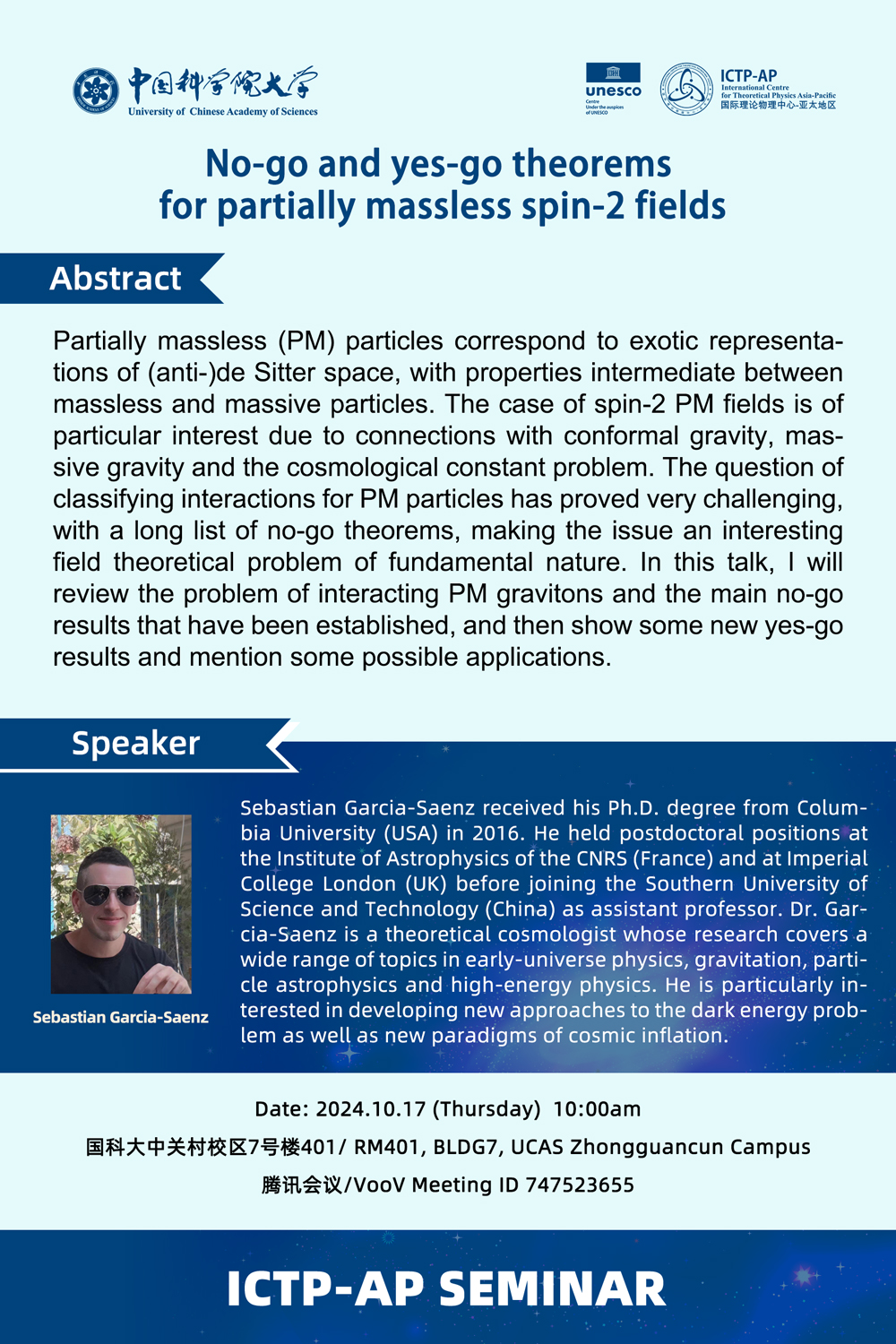 ICTP-AP Seminar: No-go and yes-go theorems for partially massless spin-2 fields